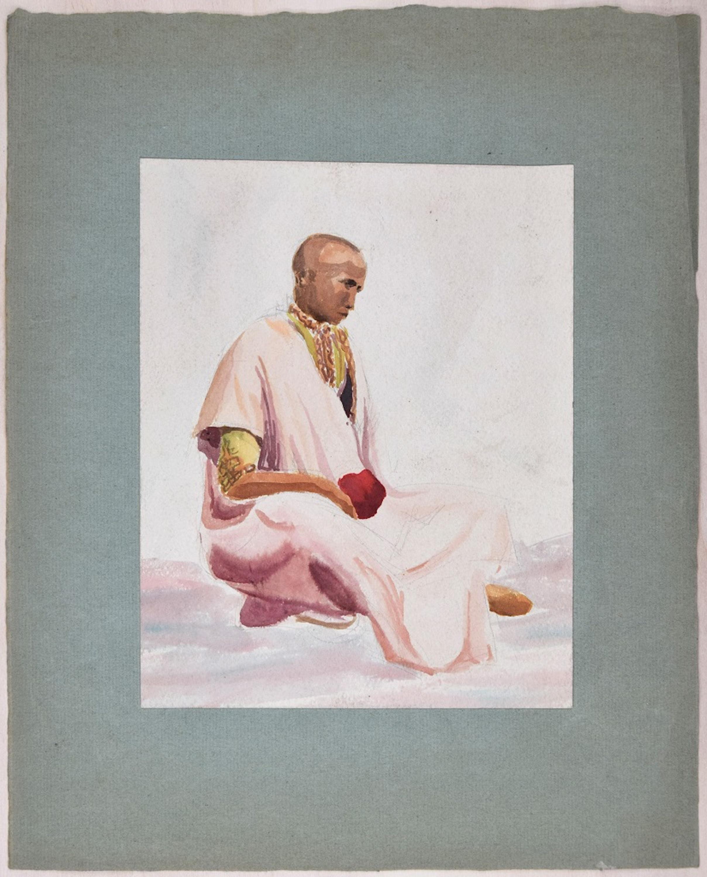 Musulmano  - Originale tecnica mista su carta di Lucie Navier - 1930 in vendita 1