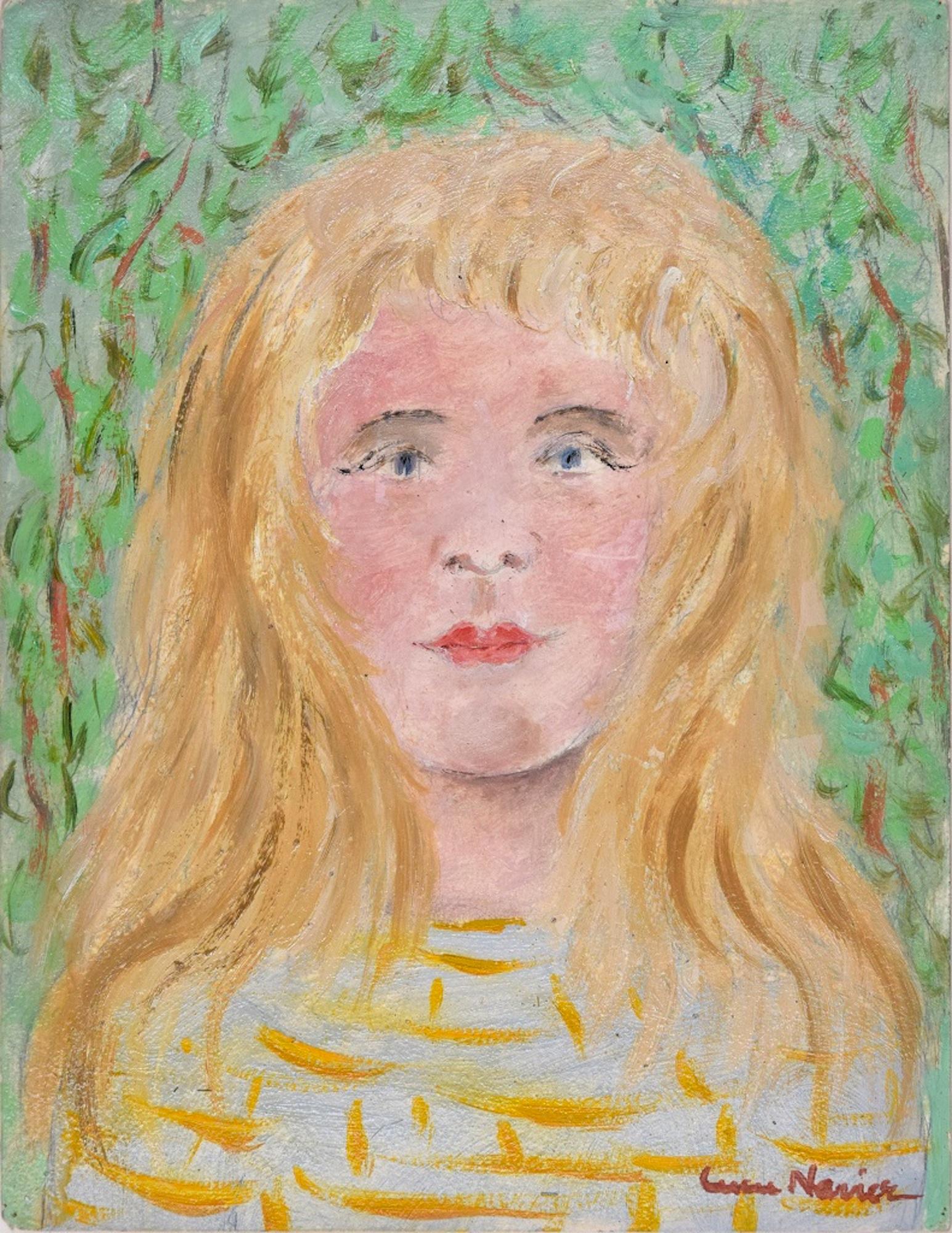Jeune fille blonde est une peinture originale réalisée par Lucie Navier dans les années 1930.

Peinture à l'huile originale sur  carton.

Signé à la main par l'artiste dans le coin inférieur droit en rouge "Lucie Navier".

Très bonnes conditions.