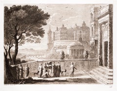 Liber Veritatis - Assiette 146 - Eau-forte originale B/W d'après Claude Lorrain - 1815