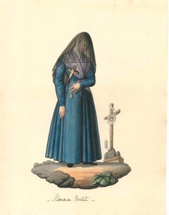 Manca Penitente - Watercolor by M. De Vito - 1820 ca.