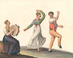 La Tarantella - Aquarell von M. De Vito - 1820 ca.