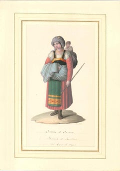 Costume di Ciociara - Watercolor by M. De Vito - 1820 ca.