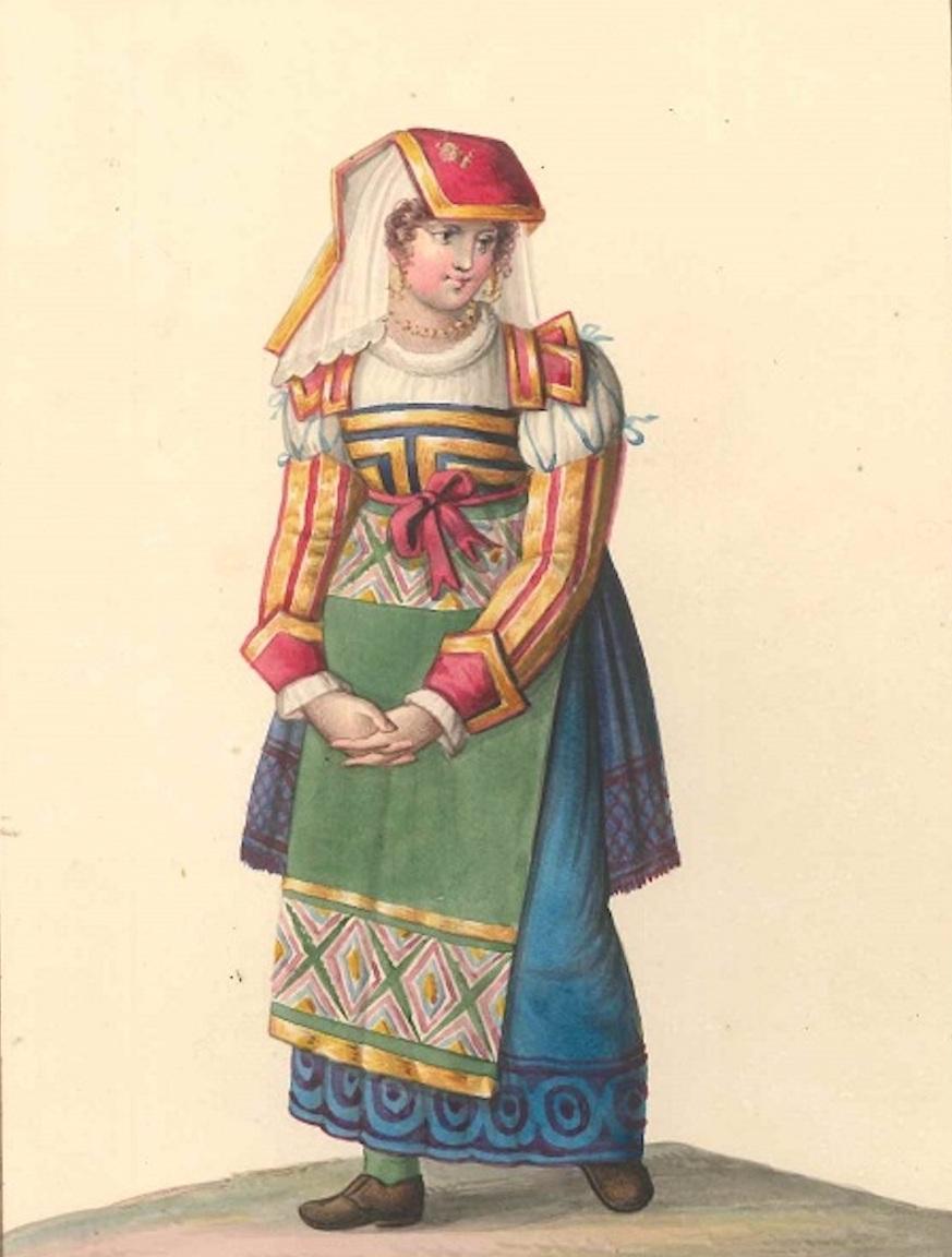 Costume di Costume di Gioja - Watercolor by M. De Vito - 1820 ca.