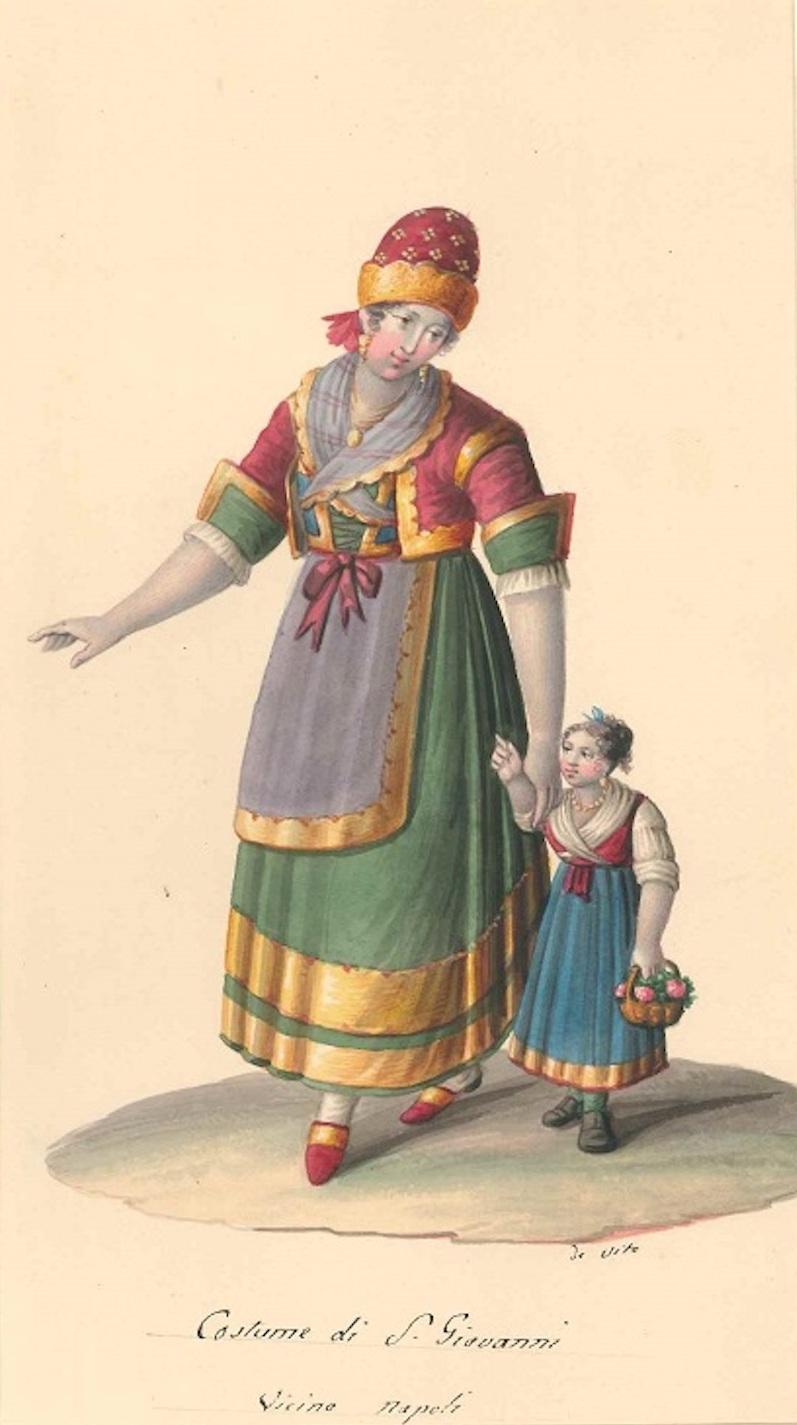 Costume di San Giovanni - Watercolor by M. De Vito - 1820 ca.