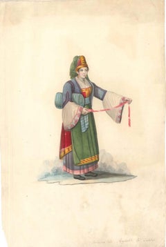 Costume di Parghelia di Calabria - Acquerello di M. De Vito - 1820 ca.
