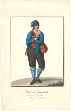 Costume di Zaccanopoli - Watercolor by M. De Vito - 1820 ca.