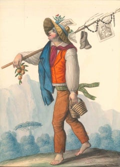 Costume napolitano, il ritorno di Montevertigine  - Aquarelle de M. De Vito