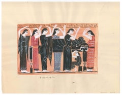 Greek Funeral  - Original Tempera by A. Matheos 