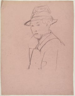 Lioness and Hunter - Original Kohlezeichnung von Willy Lorenz - 1970er Jahre