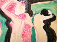 Embraces - Original Tempera on Paper by Maurice Rouzée - 1940s