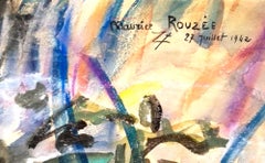 Le théâtre - Tempera originale sur papier de Maurice Rouzée - 1942