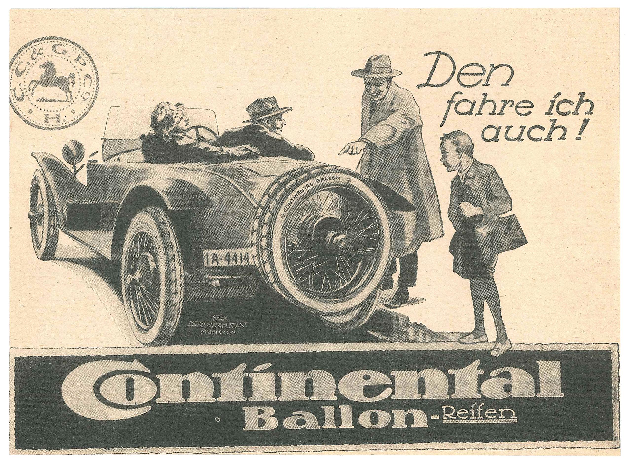 Continental Ballon - Original Vintage Advertising on Paper - Early 20th Century