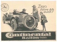 Ballon continental - Publicité vintage originale sur papier - Début du 20ème siècle