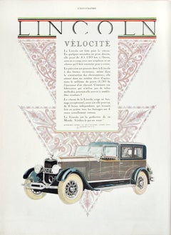 Lincoln Velocity - Pubblicità originale d'epoca su carta - 1927