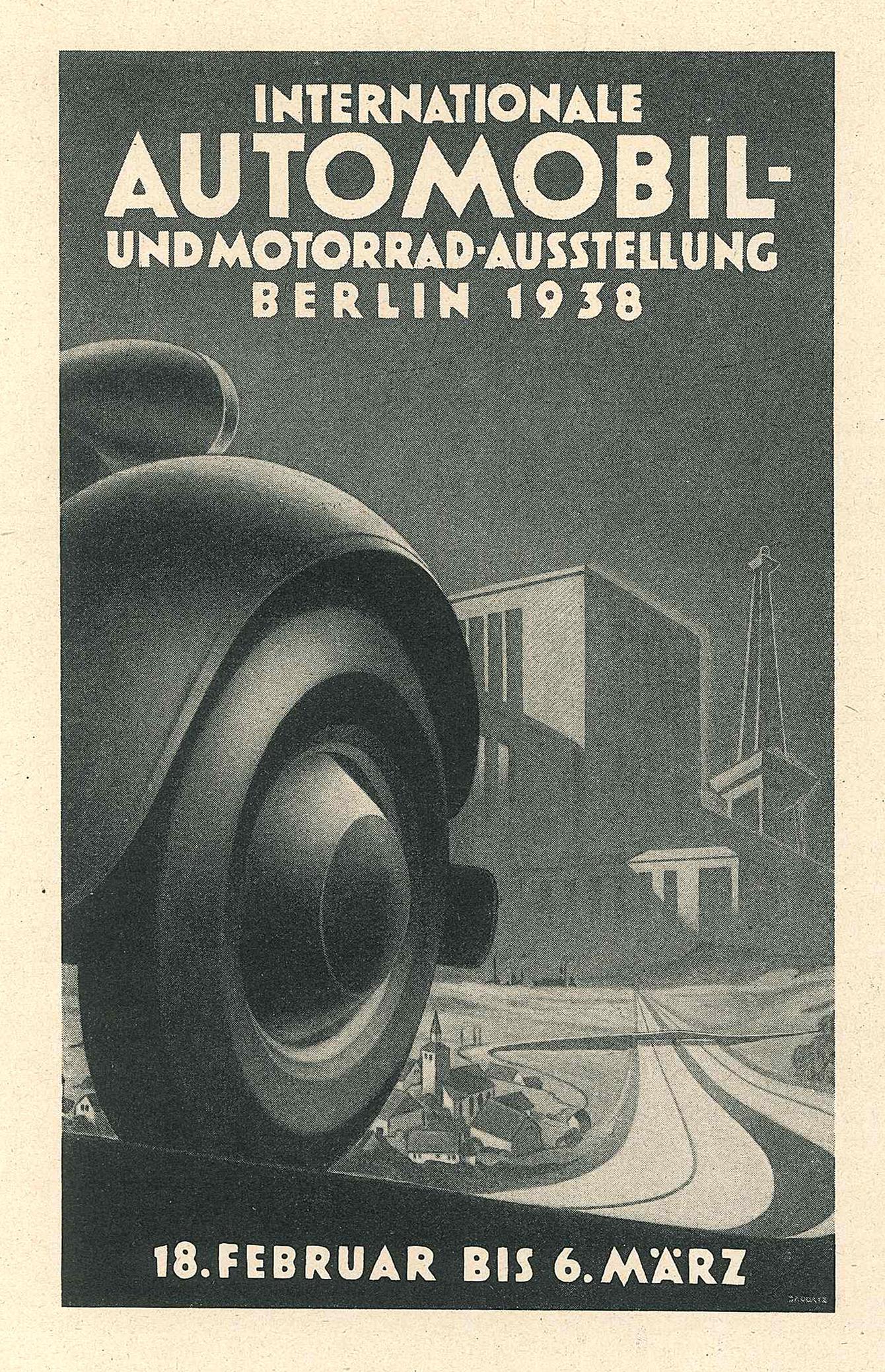 Internationale Automoil – Vintage-Werbe auf Papier – 1938 – Art von Unknown