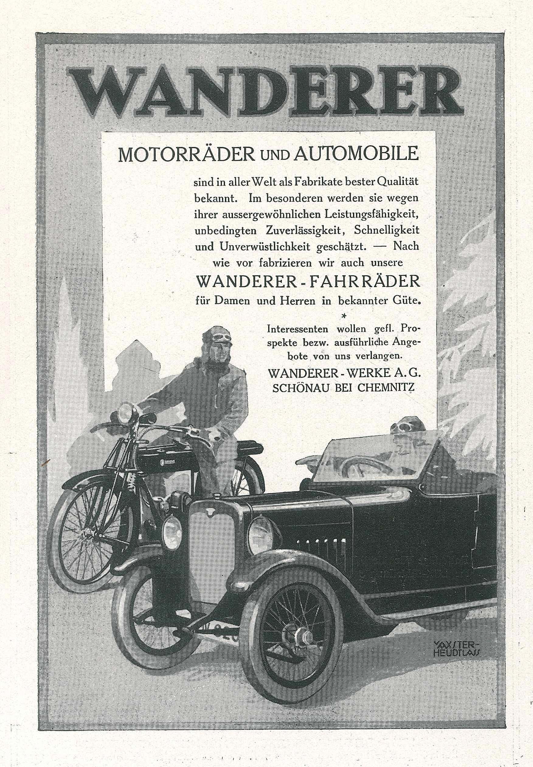 Wanderer - Vintage Advertising on Paper - 1930s
