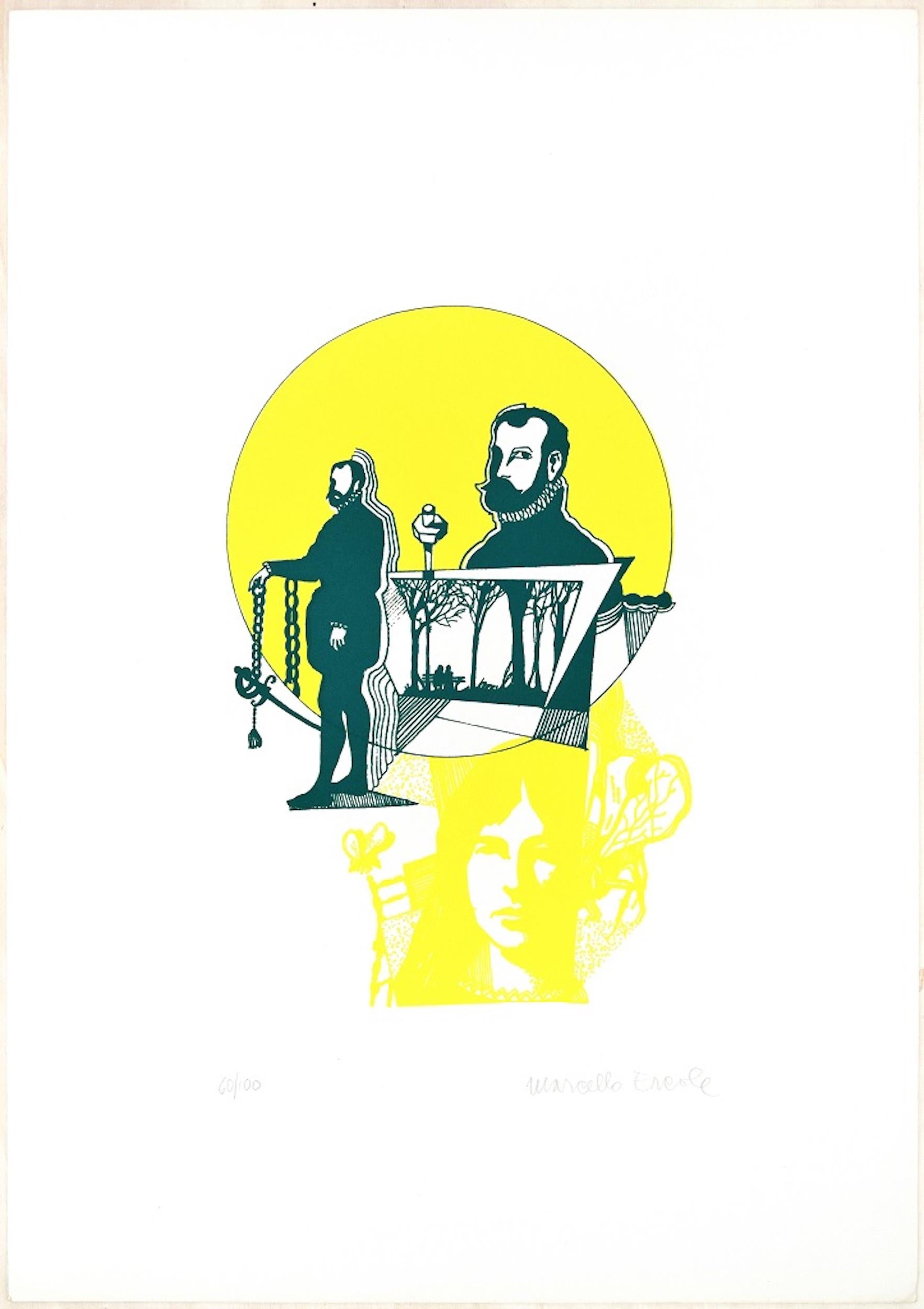 Sin título - Litografía original de Marcello Ercole - Años 70 en venta 1