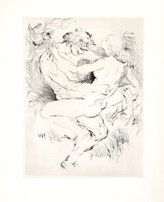 Sexual Encounter - Original Etching ad Drypoint by A. Doré - Late 1900