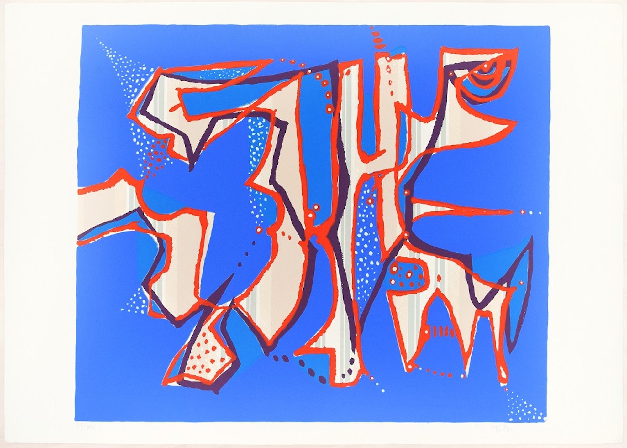 Sans titre est une sérigraphie colorée sur papier, réalisée dans les années soixante-dix du XXe siècle par l'artiste italien Wladimiro Tulli, publiée par La Nuova Foglio, une maison d'édition de Macerata comme le signale le timbre sec dans la marge