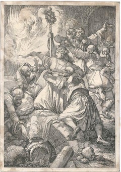 Antique Les Martyrs Chrétiens - Original Woodcut by J. Nepomuk Geier