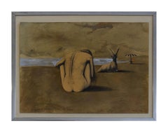 Vintage Untitled - Nude Woman / Original Mixed Media by Sergio Vacchi - 1973