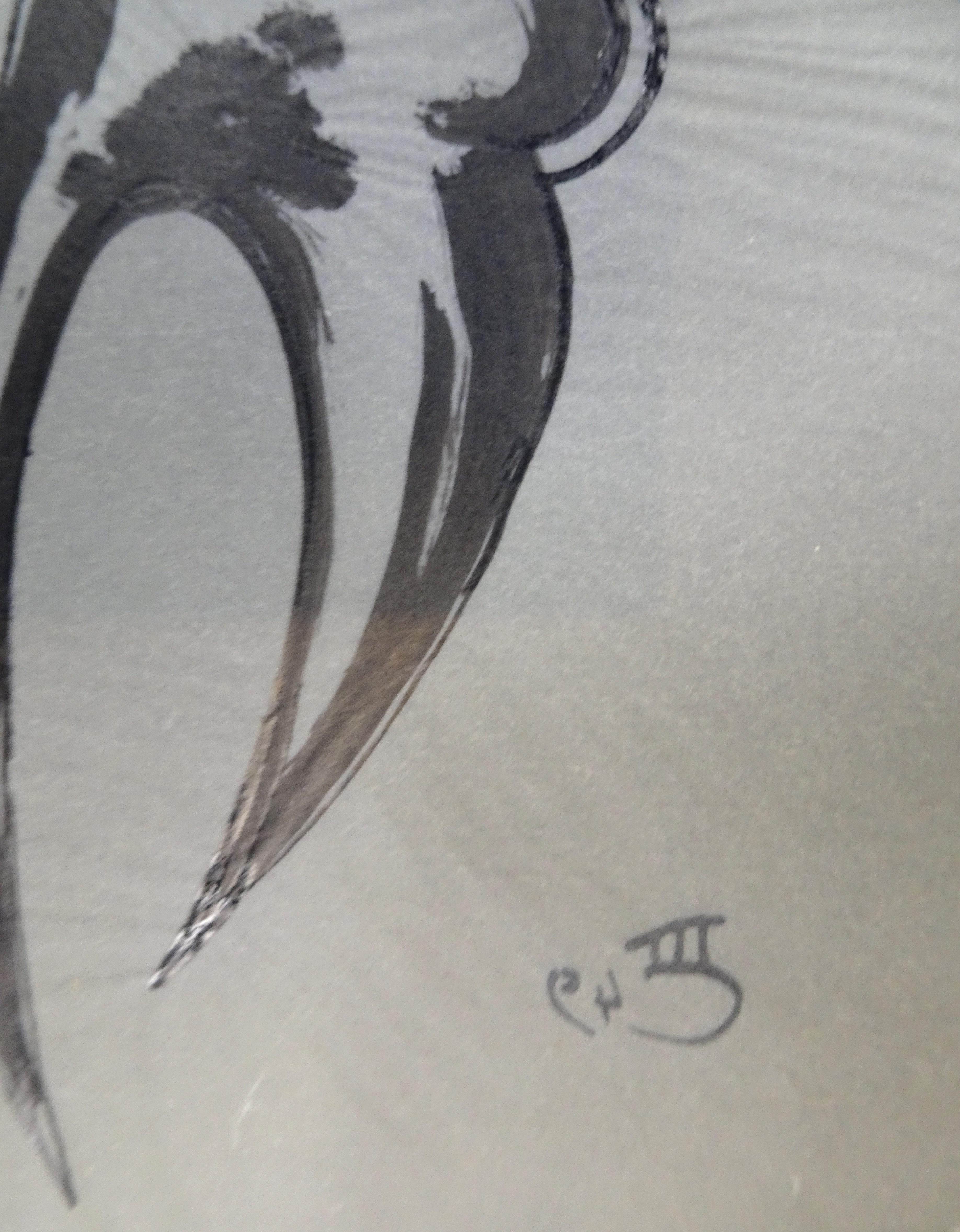 Stylized Figure is an original artwork realized by Michel Cadoret in 1949.

China ink and penmarker on transparent paper.

Hand-signed and dated by the artist on the lower right.

Very good conditions except two fold on lower edges.

Michel Cadoret