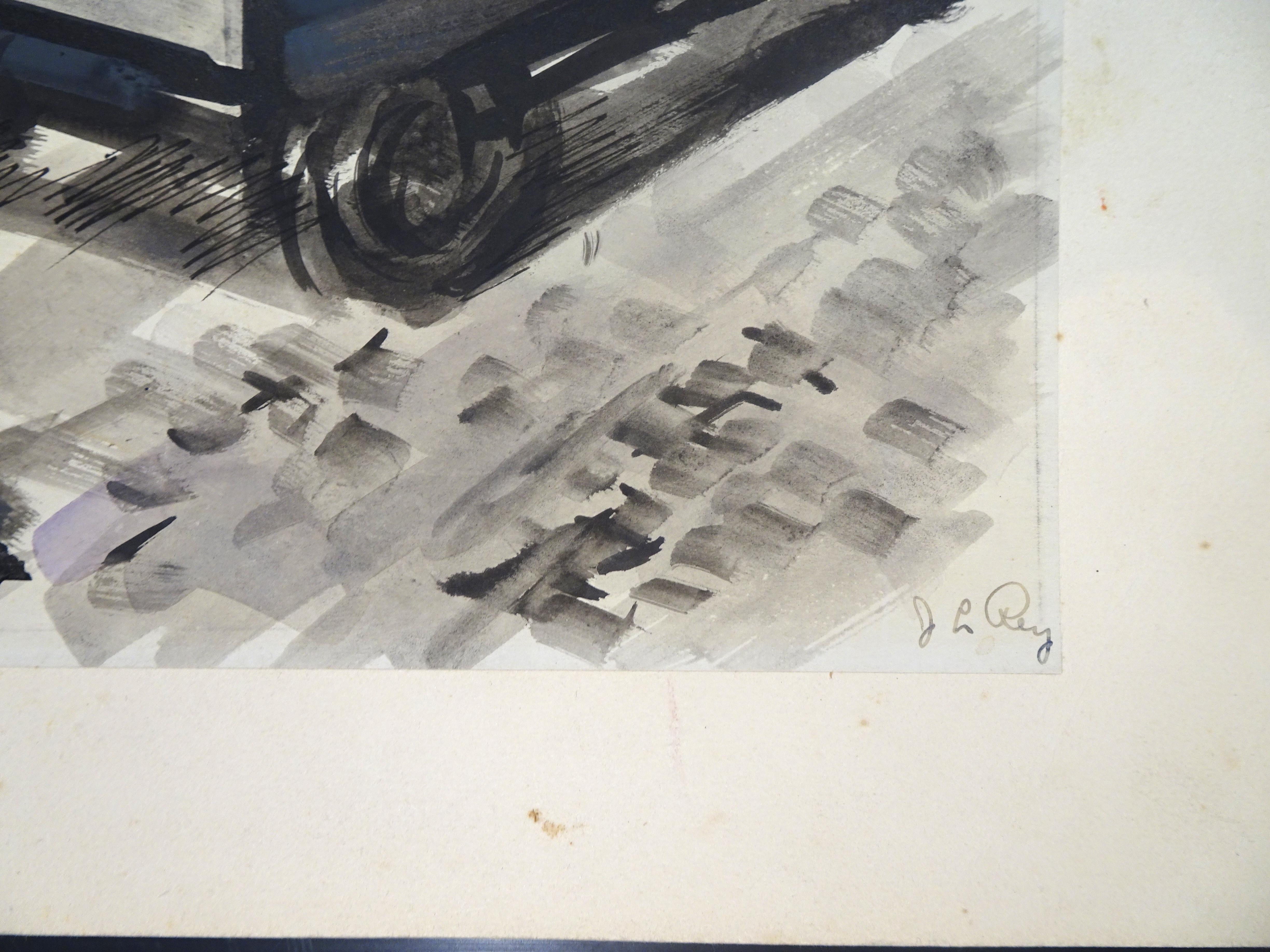 Soldiers - Original Tempera and Watercolor by J.L. Rey Vila - 1950s For Sale 1