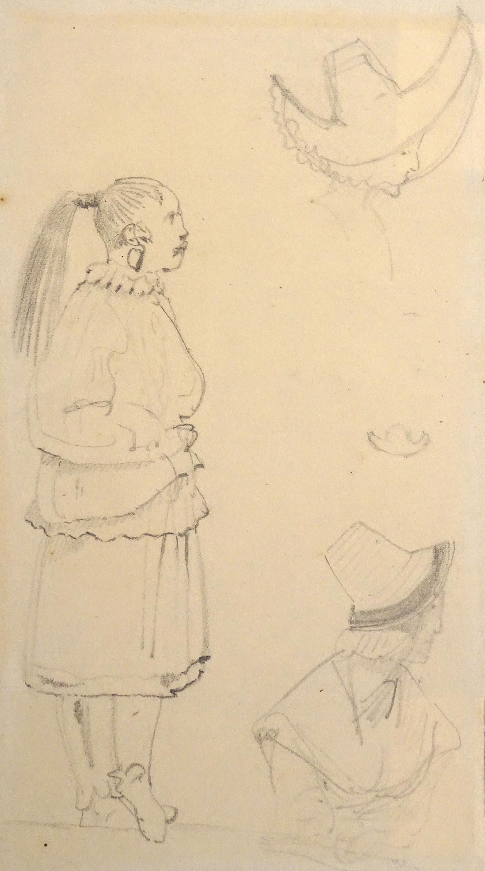 Caricatures - Original Pencil Drawing by Horace Vernet - Mid 1800 - Art by Émile Jean-Horace Vernet 