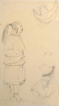 Caricatures - Original Pencil Drawing by Horace Vernet - Mid 1800