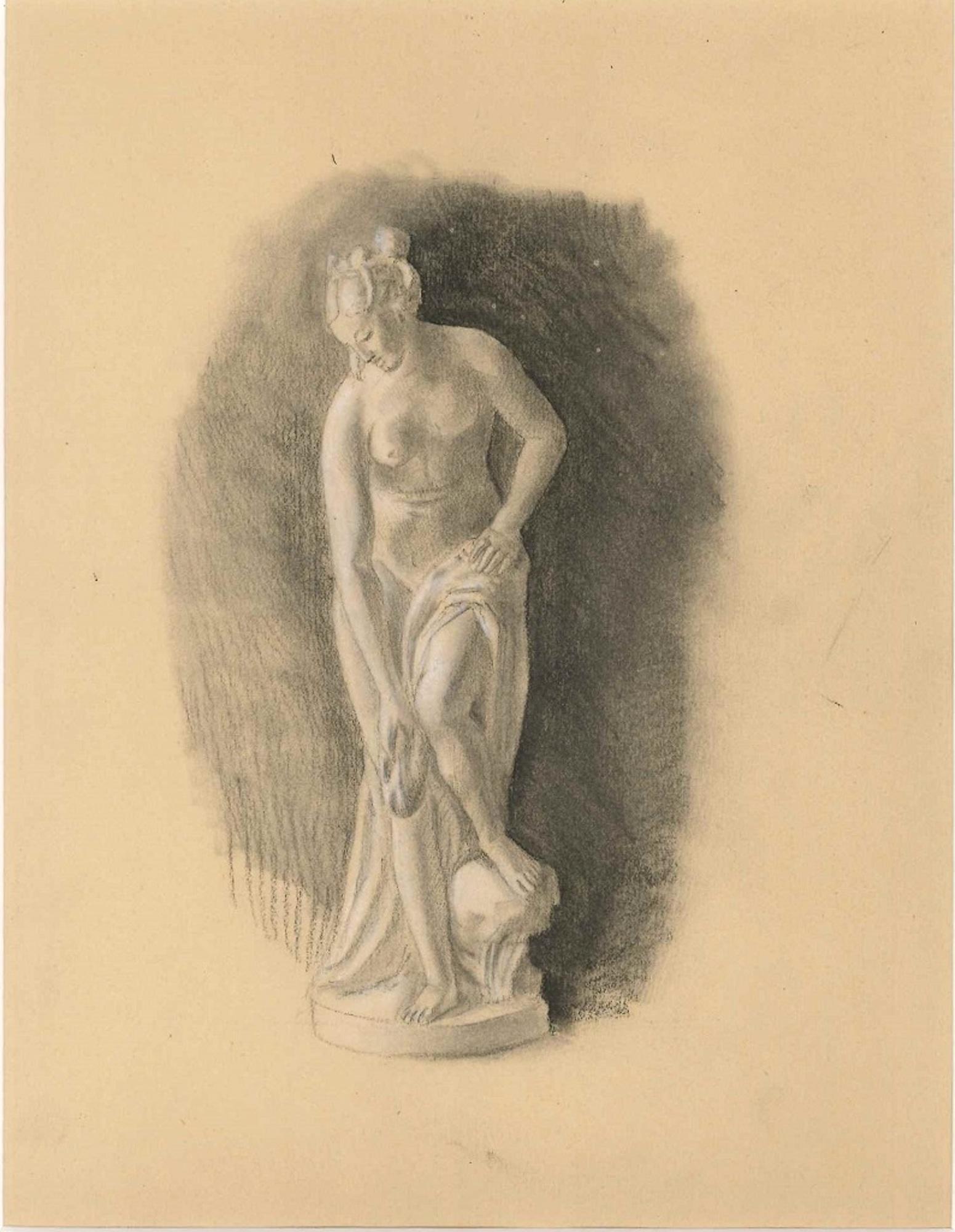 Figurative Art di Unknown - Venere - Disegno originale a matita dell'inizio del XX secolo
