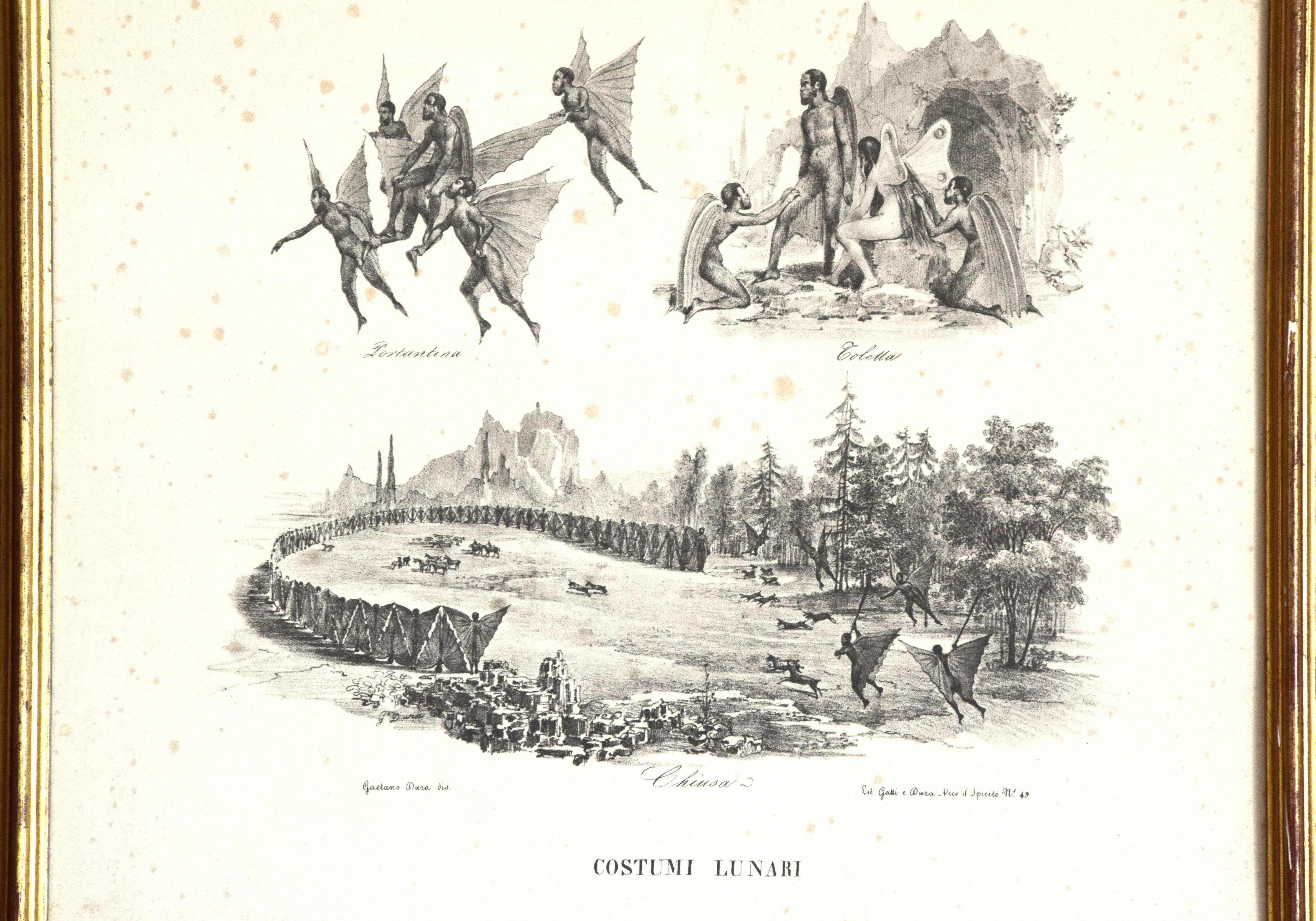 Costumi lunari - XX secolo - Gaetano Dura - Litografia - Antichi maestri in vendita 1