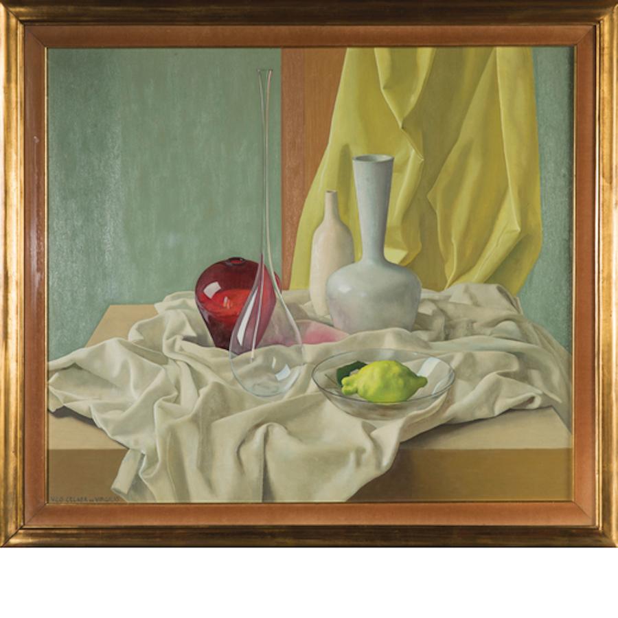 Still Life - Original Oil on Masonite by Ugo Celada da Virgilio  1