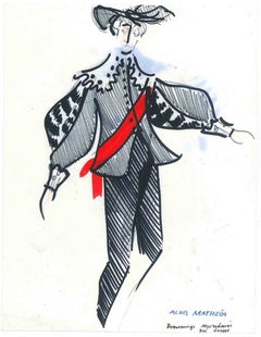 Le Danseur - Original Penmark and Pastel by A. Matheos 