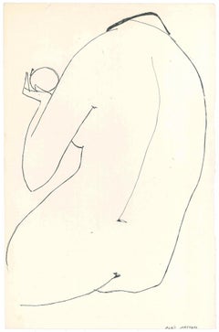 Big Nude  - Original China Ink on Paper by A. Matheos