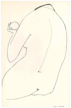 Big Nude  - Original China Ink on Paper by A. Matheos 