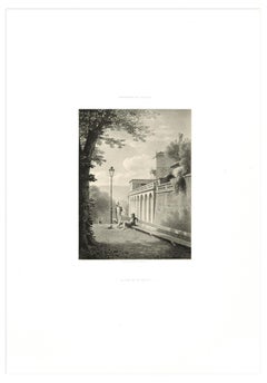 Interieur de Geneve. Un Coin De La Treille - Lithograph by A. Fontanesi
