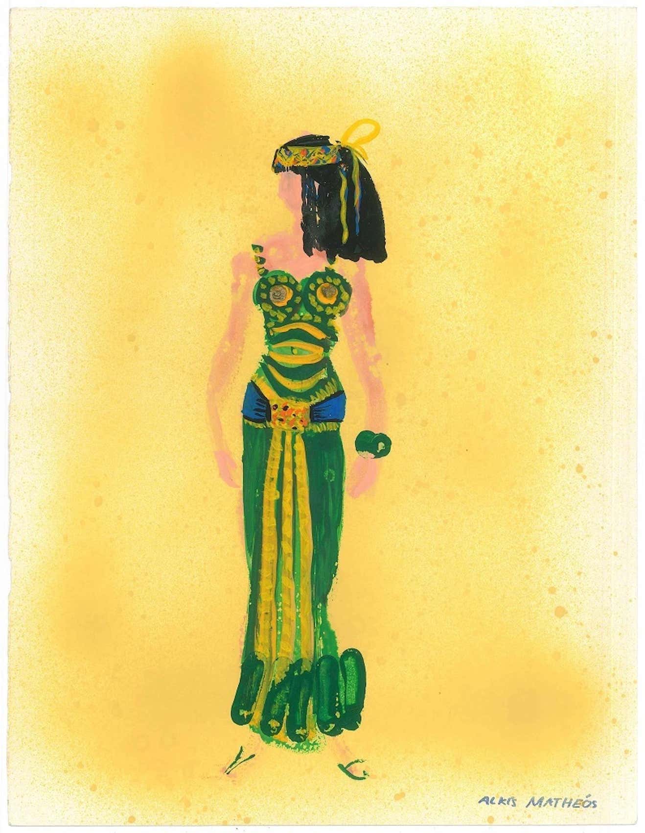 Alkis Matheos - Proof for a Costume - Original Tempera by A. Matheos ...