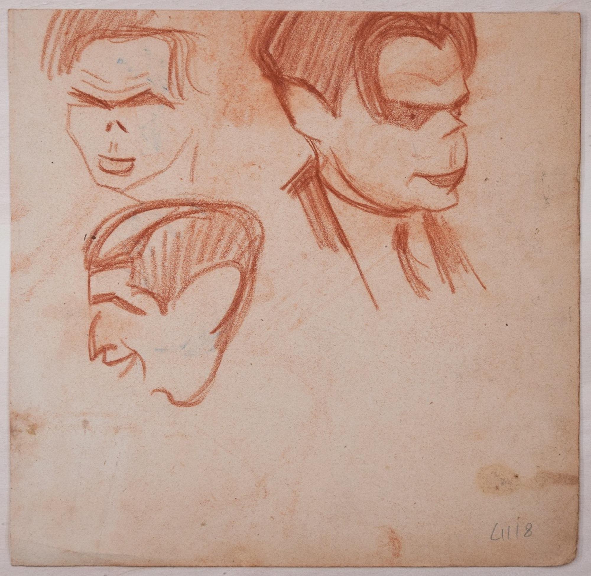 Études pour un nu féminin debout - Dessin au crayon de D. Ginsbourg - 1918 - Art de Daniel Ginsbourg