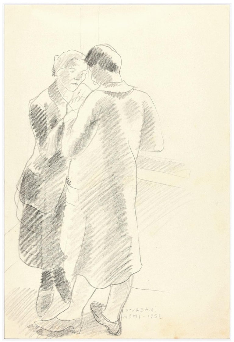 Ildebrando Urbani Couple Of Lovers Original Pencil Drawing By Ildebrando Urbani For Sale At 1stdibs Drawing art incredible sketch simple drawings pen drawings beautiful. 1stdibs
