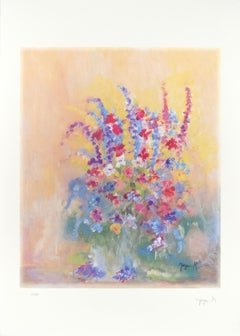 Les Fleurs - Lithograph by Martine Goeyens - 21st Century