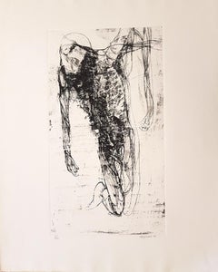 On Knees - Original Etching by Renzo Vespignani - 1962