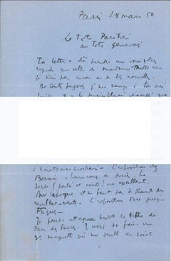 Vintage Signed Letter by André Masson - 1950 - Surrealism