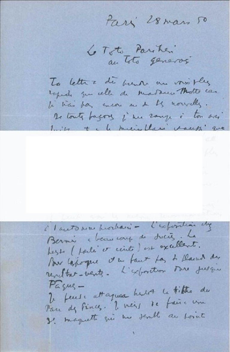 Andre Masson Original Signed Letter By Andre Masson 1950 Surrealism For Sale At 1stdibs