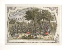 Sacrifices Among the Natives - Original Color Etching by G. Pivati - 1746-1751