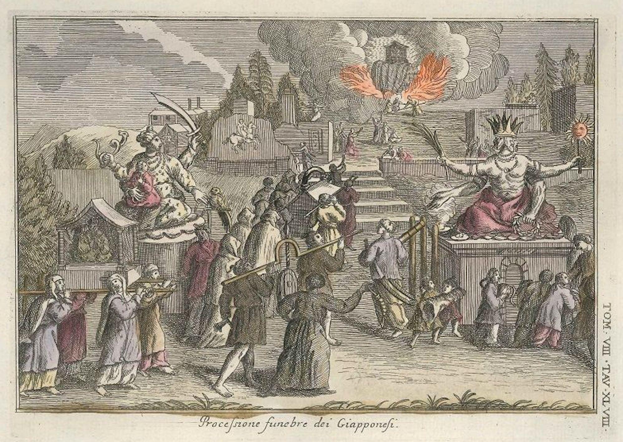 Japanese Funeral Procession - by G. Pivati - 1746-1751