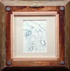 Sketch of Benito Mussolini - Ink and Watercolor Drawing by M. Maccari - 1920