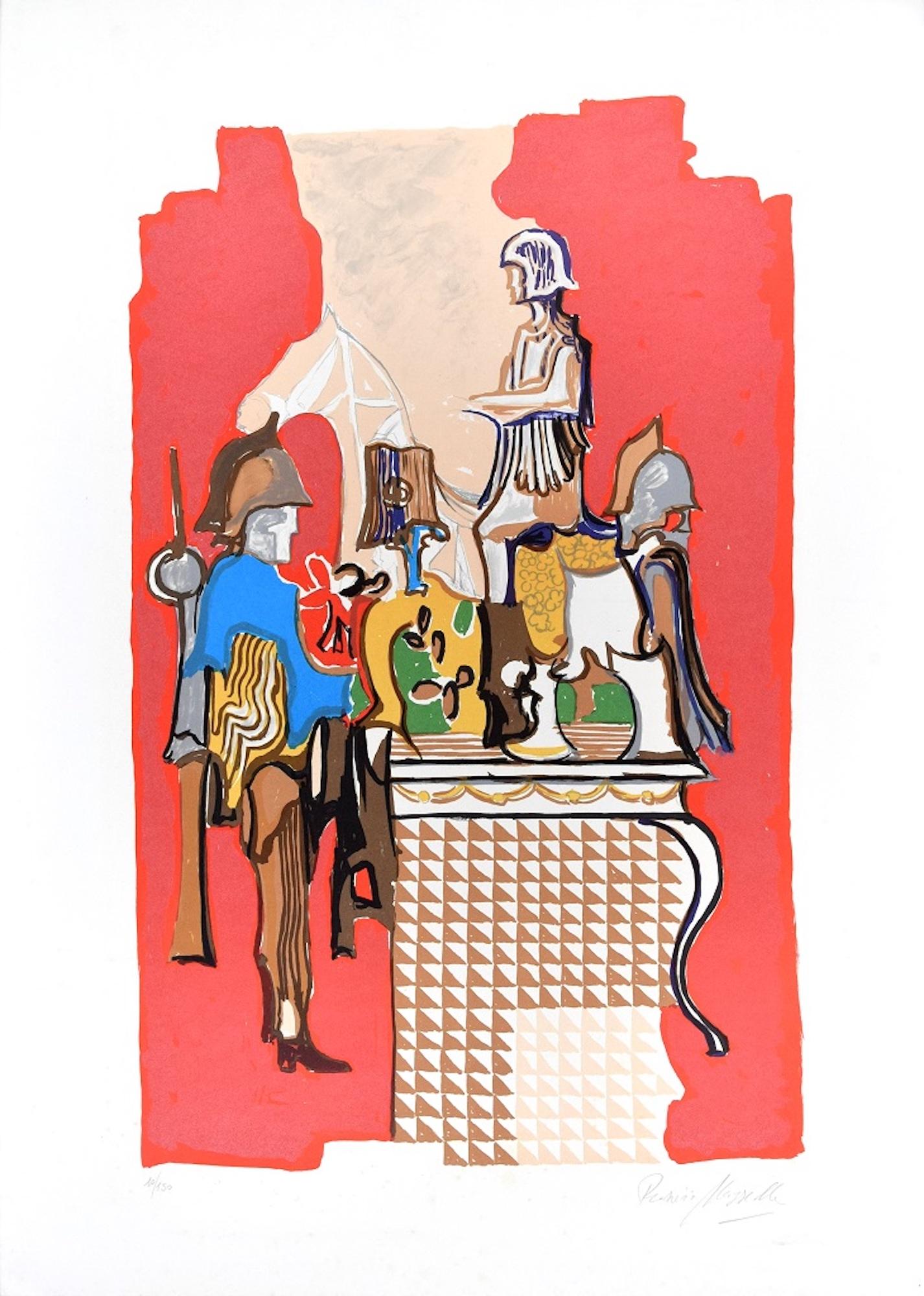 Chevaliers - Original Siebdruck von Rosario Mazzella - 1970er Jahre