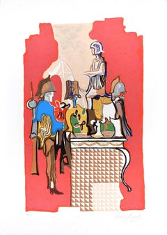 Chevaliers - Original Screen Print by Rosario Mazzella - 1970s