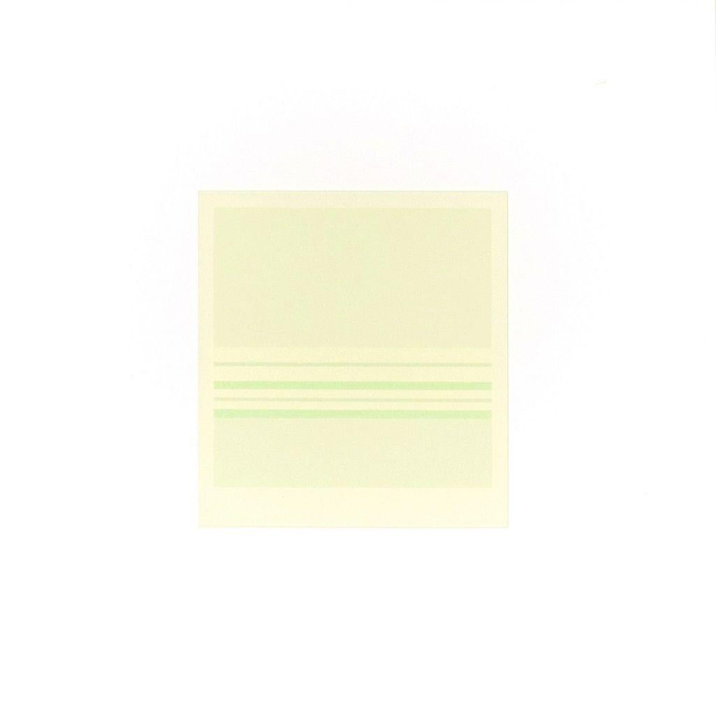 Image dimensions: 18 x 18 cm.

Green composition is an original colored serigraph on paper, realized by the Italian artist Antonio Calderara  (1903-1978) and published in 1978 by La Nuova Foglio, a publishing house of Macerata, Italy. 

The original