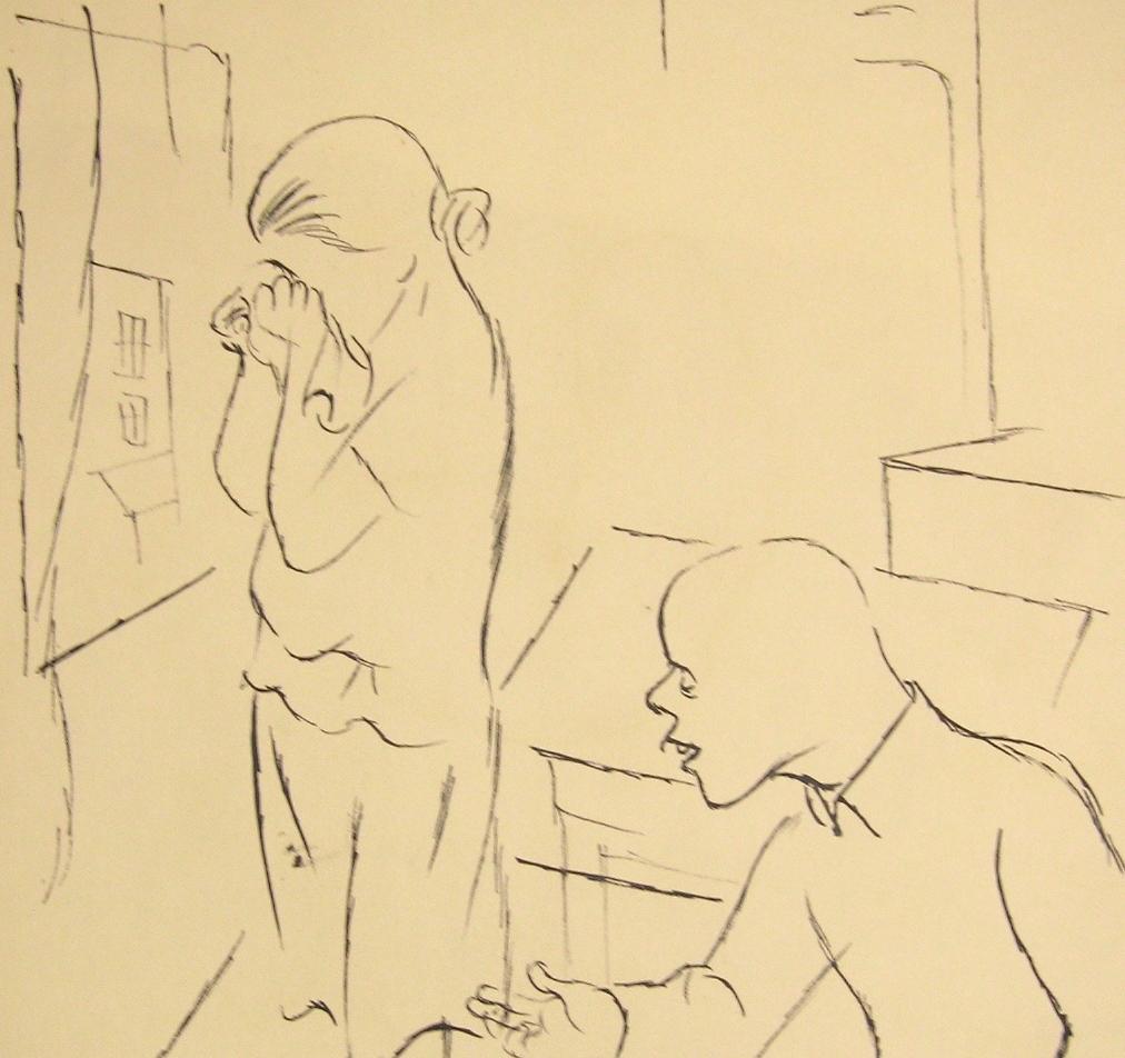 Chinesische Tintezeichnung auf Papier von G. Grosz, ohne Ergebnisse, 1925 (Expressionismus), Art, von George Grosz